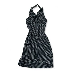 Vintage Y2K Byer polka dot knee length halter dress made in USA SM